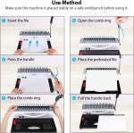 MAKEASY Binding Machine for LTR / A4, 21-Hole, Manual Paper Punch Binder, Book Binding Materials Kit with 100PCS 3/8'' PVC Comb Bindings Spines - Image 7